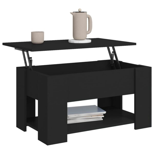 vidaXL Coffee Table Black 31.1"x19.3"x16.1" Engineered Wood - Image 4