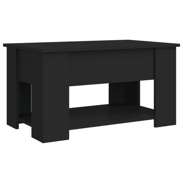 vidaXL Coffee Table Black 31.1"x19.3"x16.1" Engineered Wood - Image 5