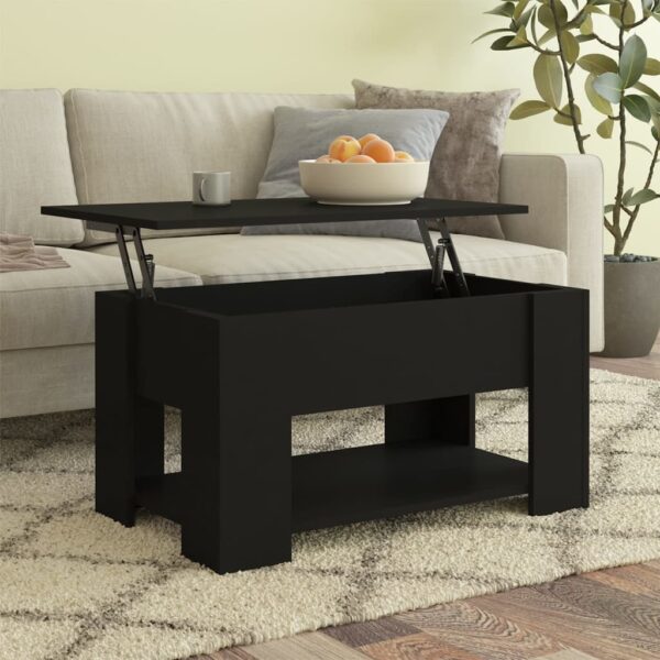 vidaXL Coffee Table Black 31.1"x19.3"x16.1" Engineered Wood