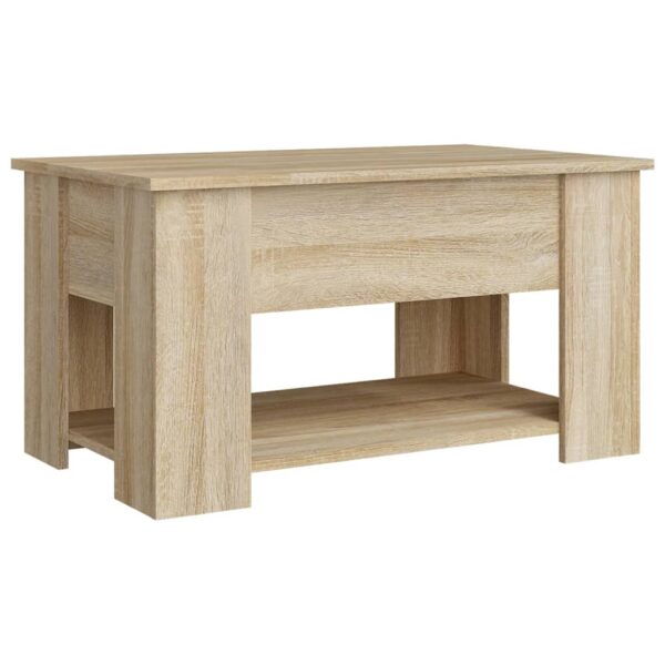 vidaXL Coffee Table Sonoma Oak 31.1"x19.3"x16.1" Engineered Wood - Image 5