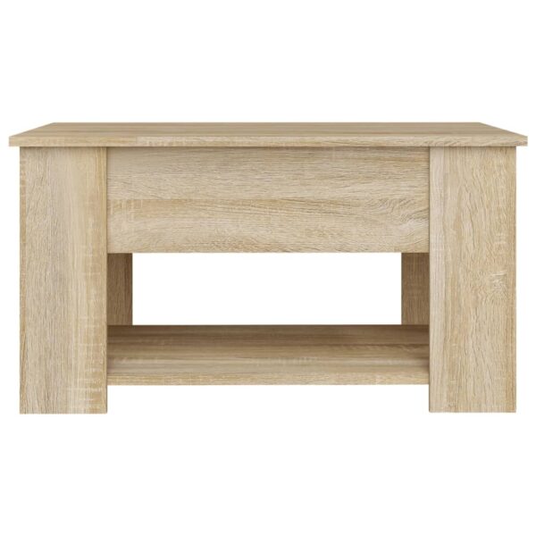 vidaXL Coffee Table Sonoma Oak 31.1"x19.3"x16.1" Engineered Wood - Image 6