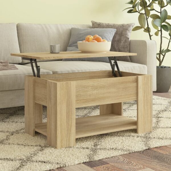 vidaXL Coffee Table Sonoma Oak 31.1"x19.3"x16.1" Engineered Wood