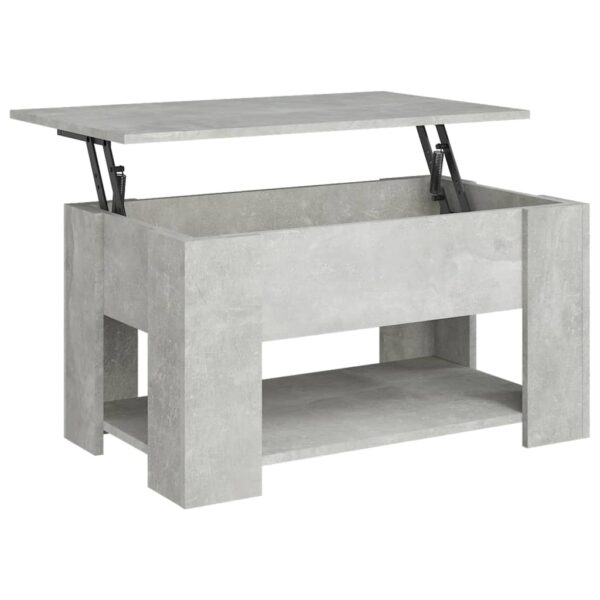 vidaXL Coffee Table Concrete Gray 31.1"x19.3"x16.1" Engineered Wood - Image 2