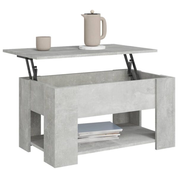 vidaXL Coffee Table Concrete Gray 31.1"x19.3"x16.1" Engineered Wood - Image 4