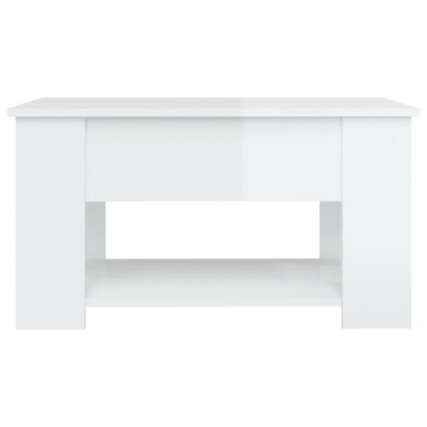 vidaXL Coffee Table High Gloss White 31.1"x19.3"x16.1" Engineered Wood - Image 6