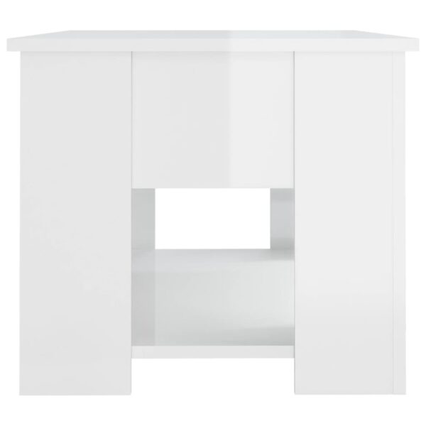 vidaXL Coffee Table High Gloss White 31.1"x19.3"x16.1" Engineered Wood - Image 7