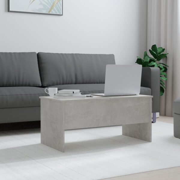 vidaXL Coffee Table Concrete Gray 40.2"x19.9"x18.3" Engineered Wood - Image 3