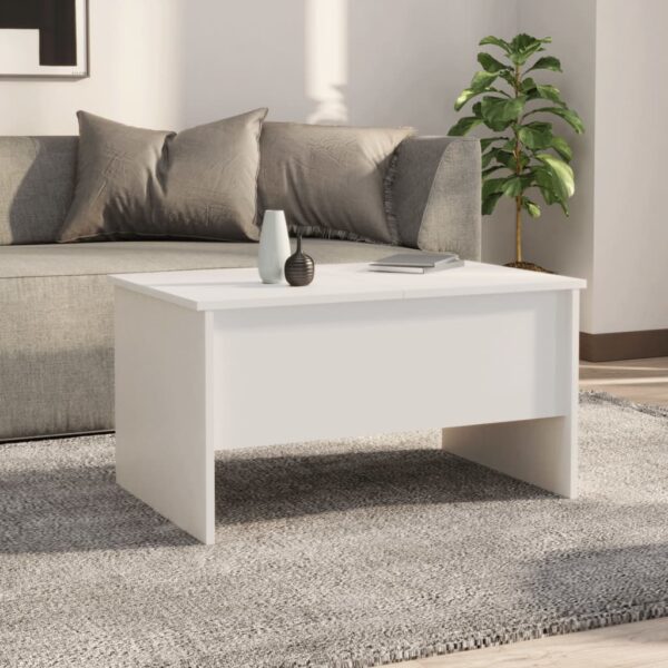 vidaXL Coffee Table White 31.5"x19.7"x16.7" Engineered Wood - Image 3