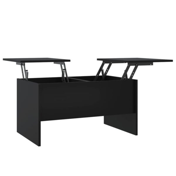 vidaXL Coffee Table Black 31.5"x19.7"x16.7" Engineered Wood - Image 2