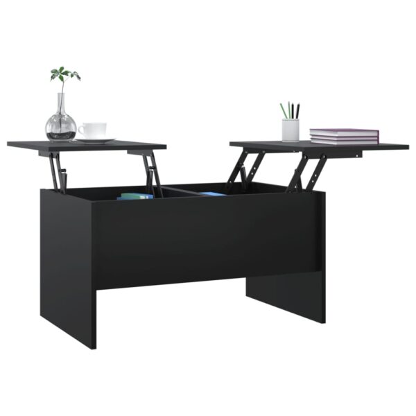 vidaXL Coffee Table Black 31.5"x19.7"x16.7" Engineered Wood - Image 4