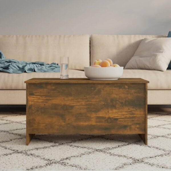 vidaXL Coffee Table Smoked Oak 40.2"x21.9"x20.7" Engineered Wood - Image 8