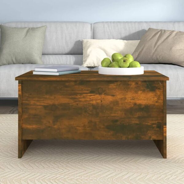 vidaXL Coffee Table Smoked Oak 31.5"x21.9"x16.3" Engineered Wood - Image 7