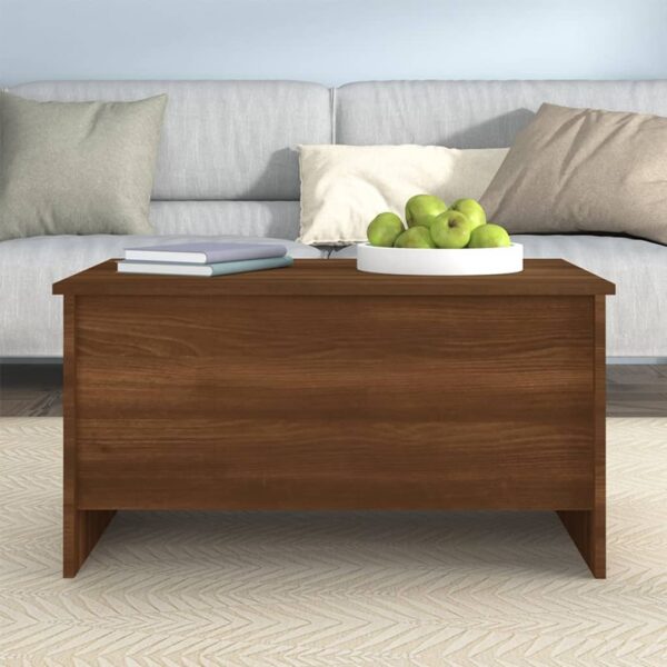 vidaXL Coffee Table Brown Oak 31.5"x21.9"x16.3" Engineered Wood - Image 7