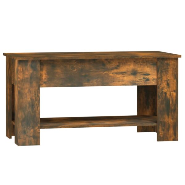 vidaXL Coffee Table Smoked Oak 39.8"x19.3"x20.5" Engineered Wood - Image 3