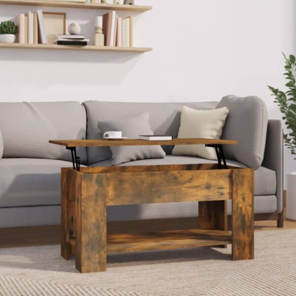 vidaXL Coffee Table Smoked Oak 39.8"x19.3"x20.5" Engineered Wood