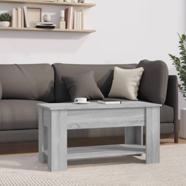 vidaXL Coffee Table Gray Sonoma 39.8"x19.3"x20.5" Engineered Wood - Image 8