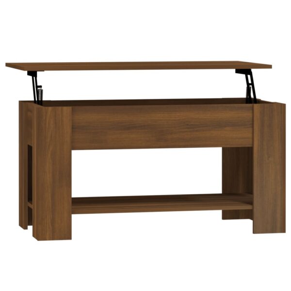 vidaXL Coffee Table Brown Oak 39.8"x19.3"x20.5" Engineered Wood - Image 2