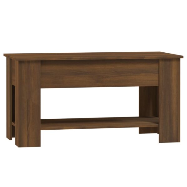 vidaXL Coffee Table Brown Oak 39.8"x19.3"x20.5" Engineered Wood - Image 3