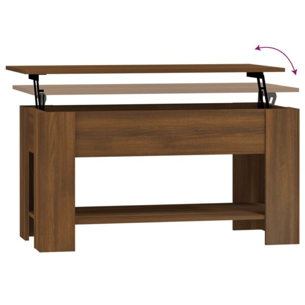 vidaXL Coffee Table Brown Oak 39.8"x19.3"x20.5" Engineered Wood - Image 6