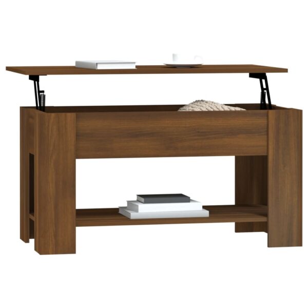 vidaXL Coffee Table Brown Oak 39.8"x19.3"x20.5" Engineered Wood - Image 7