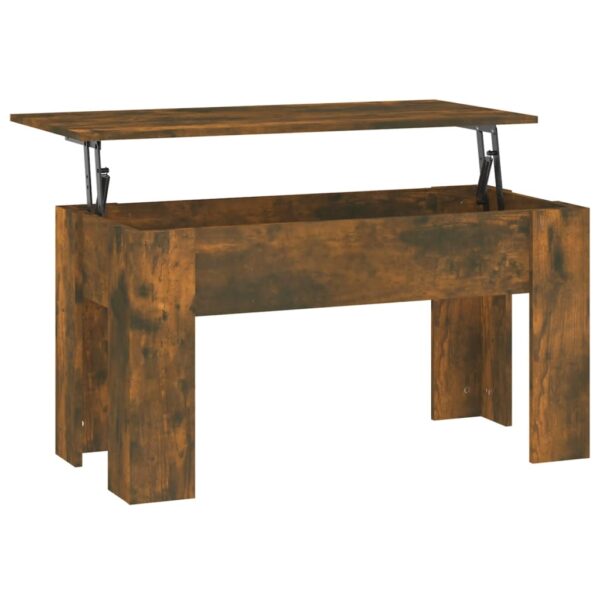 vidaXL Coffee Table Smoked Oak 39.8"x19.3"x20.5" Engineered Wood - Image 2