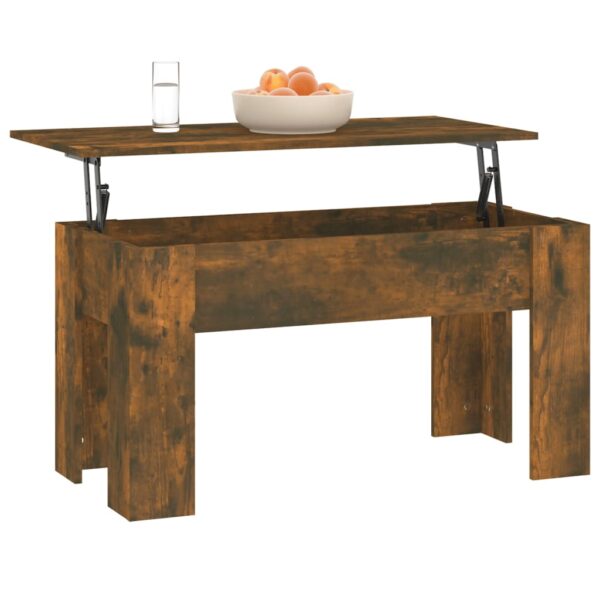 vidaXL Coffee Table Smoked Oak 39.8"x19.3"x20.5" Engineered Wood - Image 4