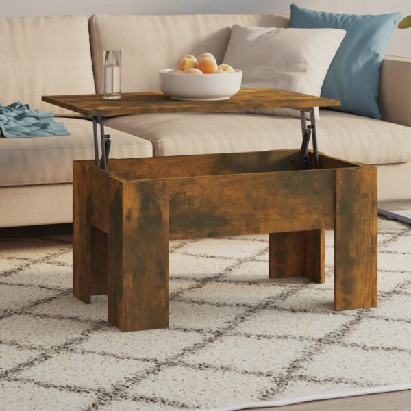 vidaXL Coffee Table Smoked Oak 31.1"x19.3"x16.1" Engineered Wood - Image 7