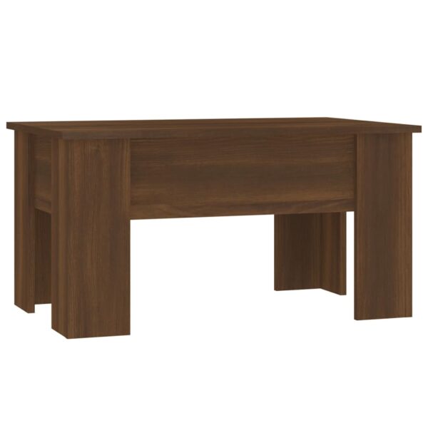 vidaXL Coffee Table Brown Oak 31.1"x19.3"x16.1" Engineered Wood - Image 2