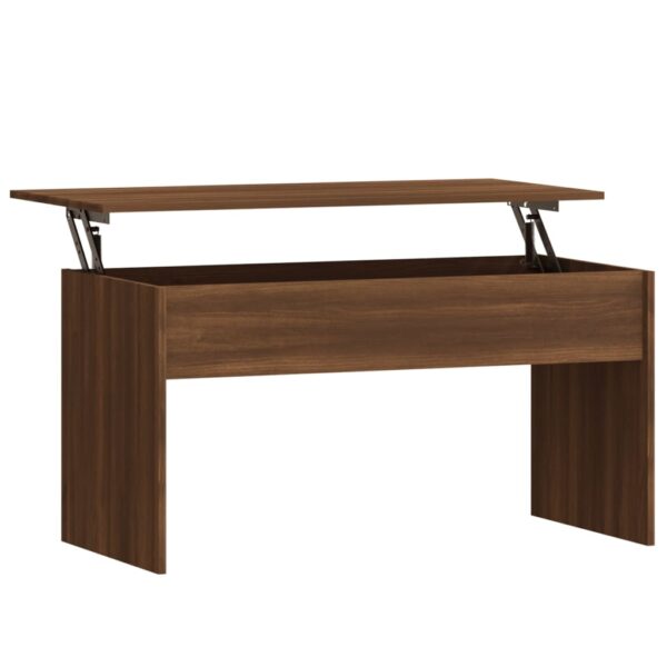 vidaXL Coffee Table Brown Oak 40.2"x19.9"x20.7" Engineered Wood - Image 2