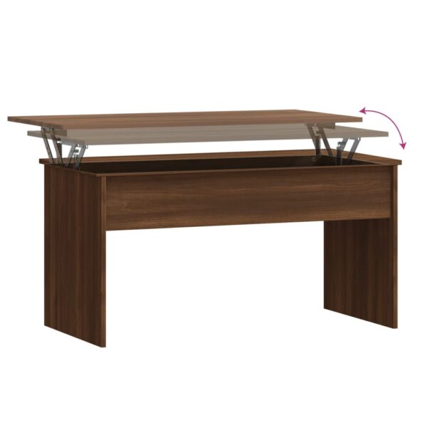 vidaXL Coffee Table Brown Oak 40.2"x19.9"x20.7" Engineered Wood - Image 6