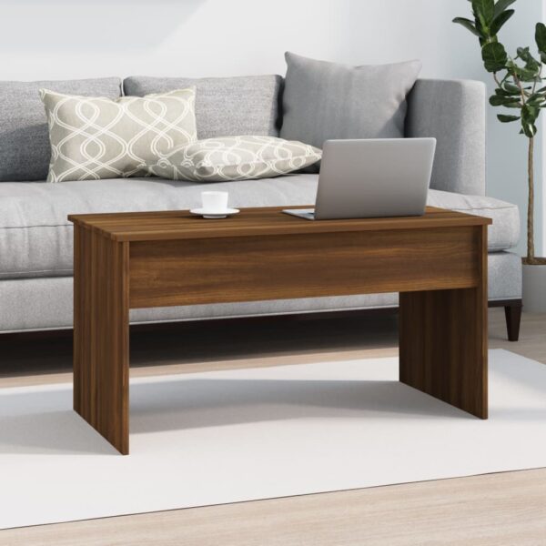 vidaXL Coffee Table Brown Oak 40.2"x19.9"x20.7" Engineered Wood - Image 8