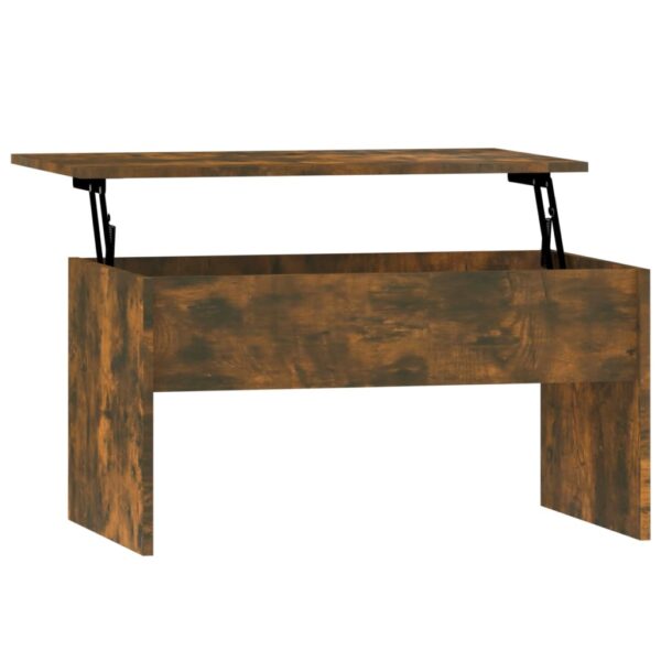 vidaXL Coffee Table Smoked Oak 31.5"x19.9"x16.3" Engineered Wood - Image 2