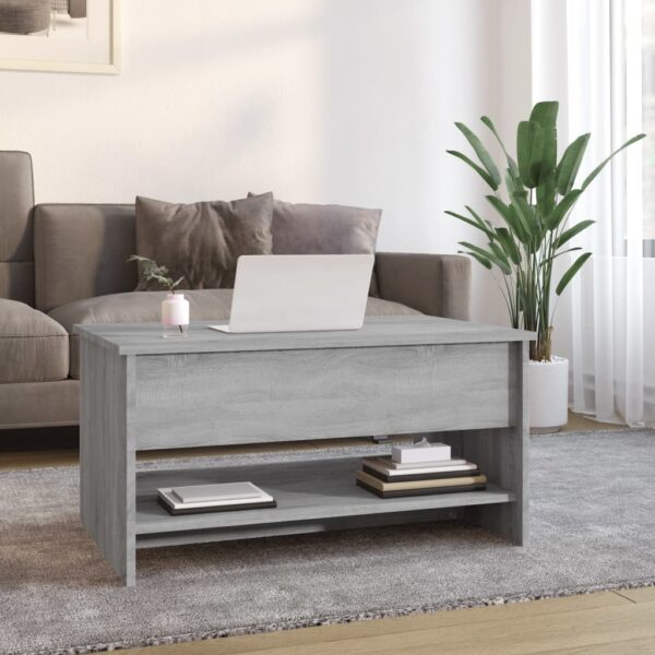 vidaXL Coffee Table Gray Sonoma 31.5"x19.7"x15.7" Engineered Wood - Image 3