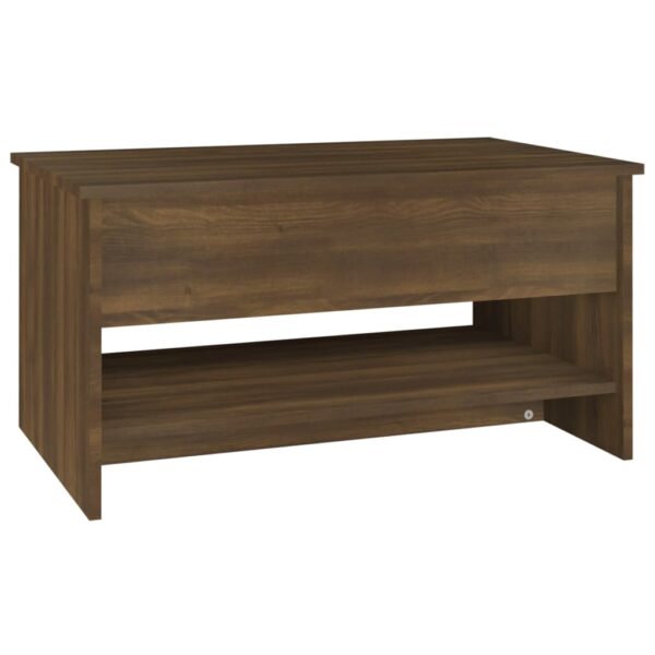 vidaXL Coffee Table Brown Oak 31.5"x19.7"x15.7" Engineered Wood - Image 5