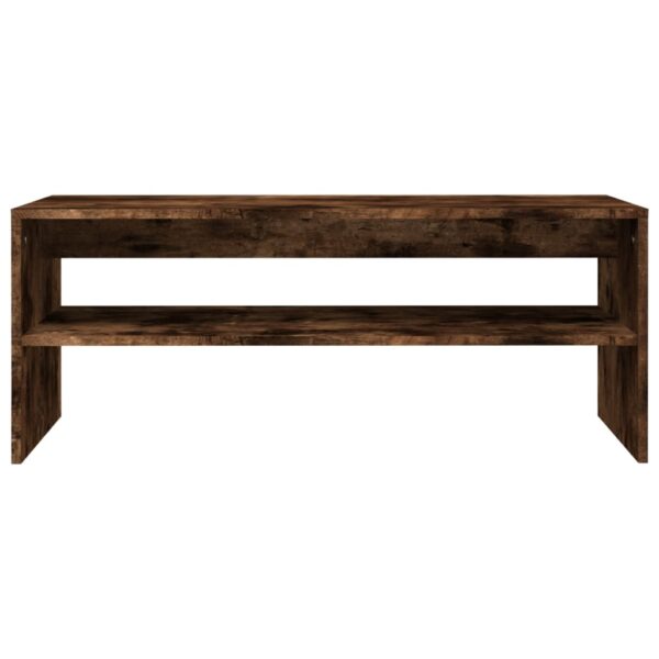 vidaXL Coffee Table Smoked Oak 39.4"x15.7"x15.7" Engineered Wood - Image 4