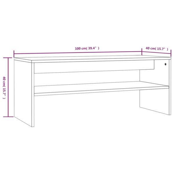 vidaXL Coffee Table Smoked Oak 39.4"x15.7"x15.7" Engineered Wood - Image 7