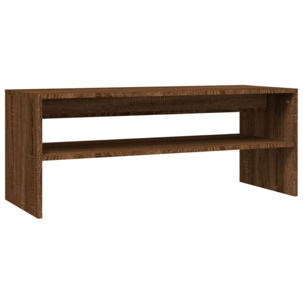 vidaXL Coffee Table Brown Oak 39.4"x15.7"x15.7" Engineered Wood - Image 2