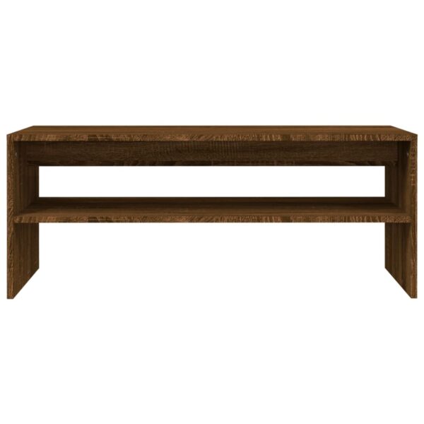 vidaXL Coffee Table Brown Oak 39.4"x15.7"x15.7" Engineered Wood - Image 4