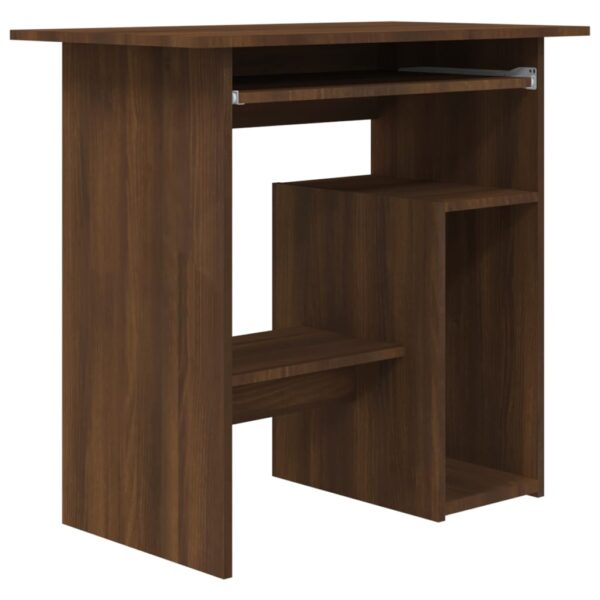 vidaXL Desk Brown Oak 31.5"x17.7"x29.1" Engineered Wood - Image 2