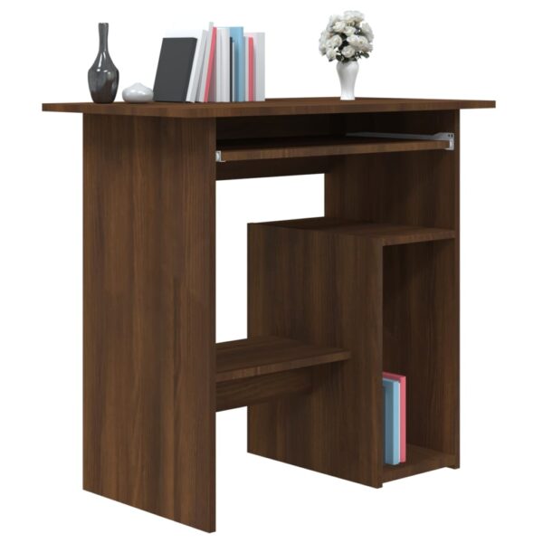 vidaXL Desk Brown Oak 31.5"x17.7"x29.1" Engineered Wood - Image 3