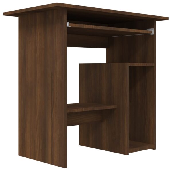 vidaXL Desk Brown Oak 31.5"x17.7"x29.1" Engineered Wood - Image 4