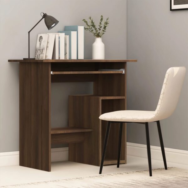 vidaXL Desk Brown Oak 31.5"x17.7"x29.1" Engineered Wood