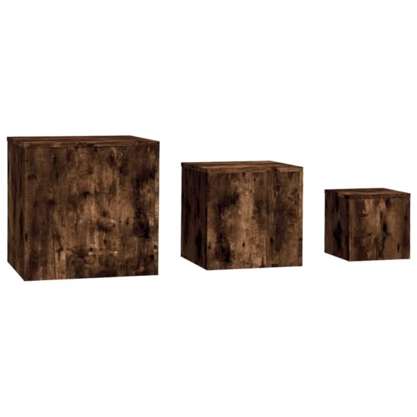 vidaXL Side Tables 3 pcs Smoked Oak Engineered Wood - Image 3