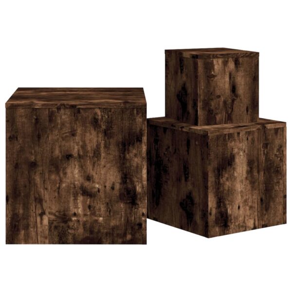 vidaXL Side Tables 3 pcs Smoked Oak Engineered Wood - Image 5