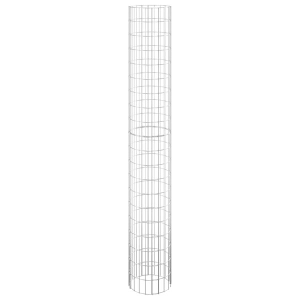 vidaXL Circular Gabion Pole Galvanized Steel Ã˜11.8"x78.7" - Image 2