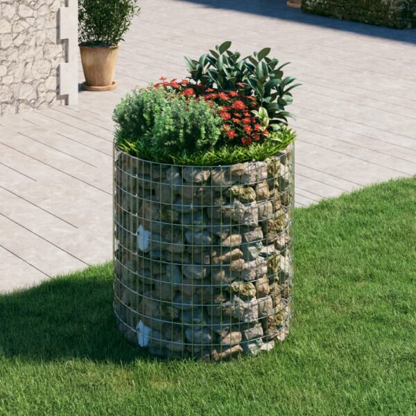 vidaXL Circular Gabion Pole Galvanized Steel Ã˜39.4"x39.4"