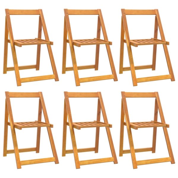 vidaXL Folding Garden Chairs 6 pcs Solid Wood Acacia - Image 2