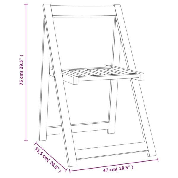 vidaXL Folding Garden Chairs 6 pcs Solid Wood Acacia - Image 7