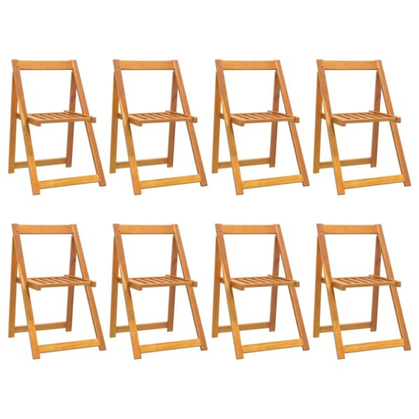 vidaXL Folding Garden Chairs 8 pcs Solid Wood Acacia - Image 2