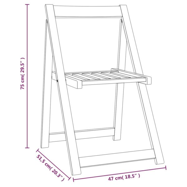 vidaXL Folding Garden Chairs 8 pcs Solid Wood Acacia - Image 7